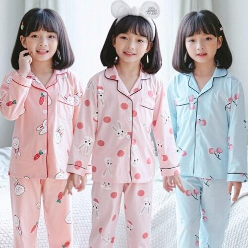 2020 Spring Children Pajamas Suit Cartoon 3D Printed Kids Homewear Fashion Girls Sleepwear Casual Cardigan Suit Boys Pyjamas Set