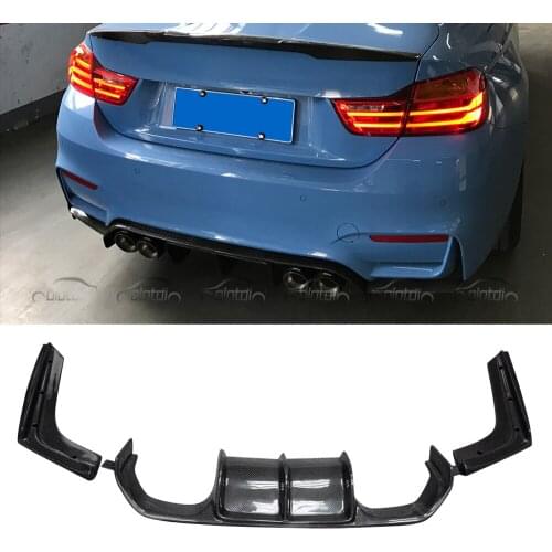 3pcs Carbon Fiber Rear Bumper Diffuser Lower Lip Spoiler For BMW F80 M3 F82 M4 2014 up Car Styling