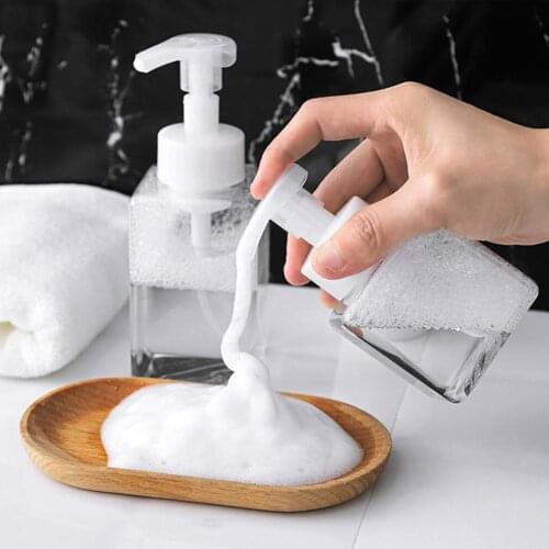 3Pcs 250/400ml Travel Refillable Foaming Bottle Lotion Shampoo Liquid Refillable Bottle Cosmetic Containers Press Pump Dispenser