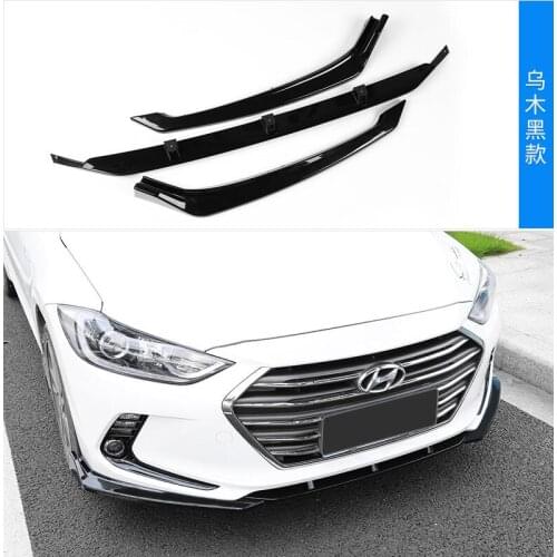 ABS PAINT CARBON FRONT BUMPER SPOILER LIP SPLITTERS WIND KNFE COVER For Hyundai Elantra 2016 2017 2018 2019