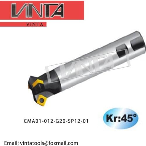 Free shipping high quality 45 degree CNC chamfering cutter CMA01-012-G20-SP12-01 end mill for carbide milling inserts SPMT