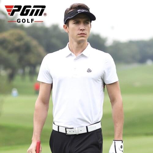 PGM spring and summer golf clothing mens Back stripes short-sleeved T-shirt breathable fabric Men Golf shirt Sportswear tops