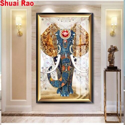 India Elephant Diamond Painting Embroidery diamond Cross-Stitch Kits 3D Diamond Mosaic animals puzzle diamond Handicraft Gift