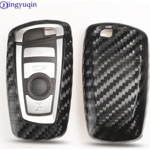 Jingyuqin 10p 2/3/4 Btns Carbon Silicone Car Key Case Cover For BMW 520 525 f30 f10 F18 118i 320i 1 3 5 7 Series X3 X4 M3 M4 M5