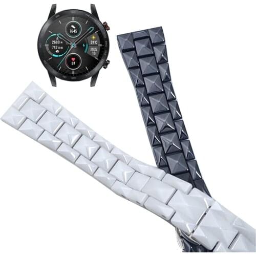 Ceramic Strap For HUAWEI WATCH 3 GT 2 Pro gt2pro Band Metal Slim Wrist Straps Bracelet For HONOR Magic ES GS 20mm 22mm Watchband