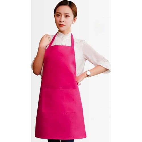 Kitchen home water apron supermarket waiter cosmetics underwear clerk work clothes rose pink apron logo print