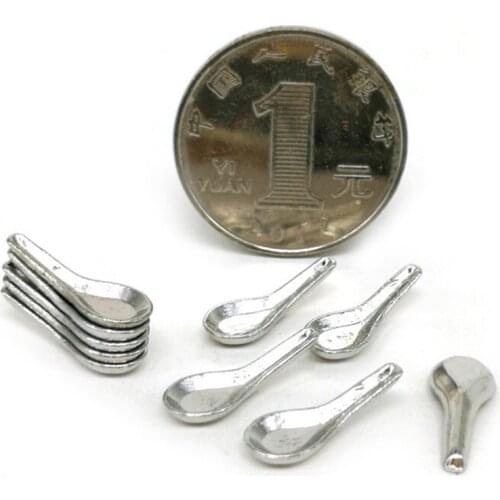 10PCS Simulation Soup Spoon Kitchen Food Furniture Toys Dollhouse Miniature Accessories 1:12 Soup Spoon Tableware