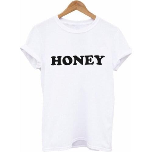 Honey Letter Print T-shirt Ladies Harajuku Graphic T-shirt Short Sleeve Summer Ladies T-shirt Top Camisetas Mujer
