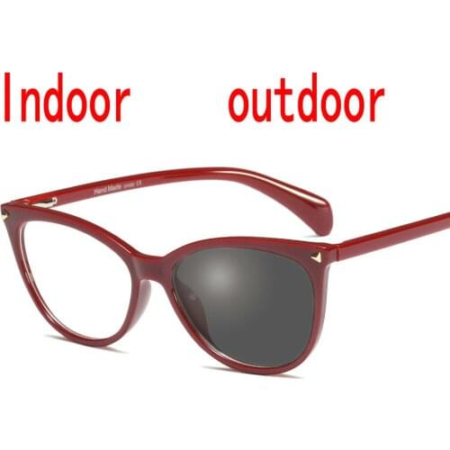 Mincl/Retro round metal progressive reading glasses fashion trend photochromic multi-focus reading glasses optical glasses FML