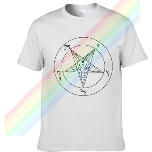 Satan Five-pointed Star Goat Black Logo Men Women Summer 100% Cotton Black Tees Male Newest Top Popular Normal Tee Shirts Unisex