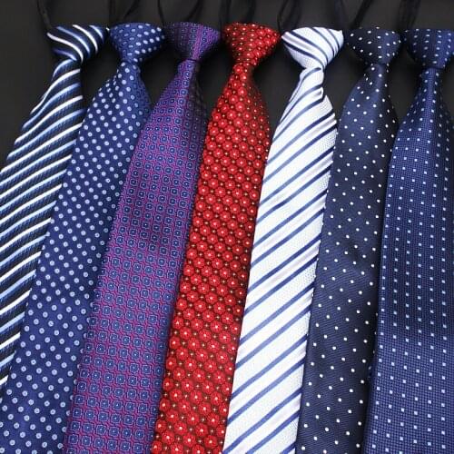 Mens 8cm skinny zipper neckties of fashion business casual lazy tie black ties for men striped tie paisley navy wedding neckties