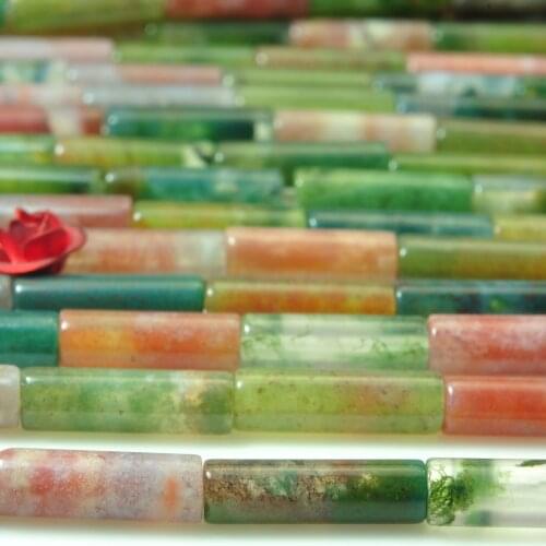 Natural Indian Agate Smooth Tube Beads Wholesale Gemstone Semi Precious Stones Bracelet Necklace For Jewelry Making Desgin