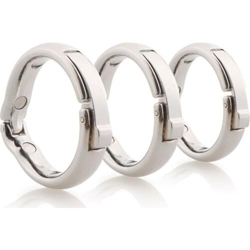 Stainless Steel Penis Trainer Cock Scrotum Rings Metal Anillos Resistance Lock Ring Stretcher Erotic Adult Sex Toys For Men Male