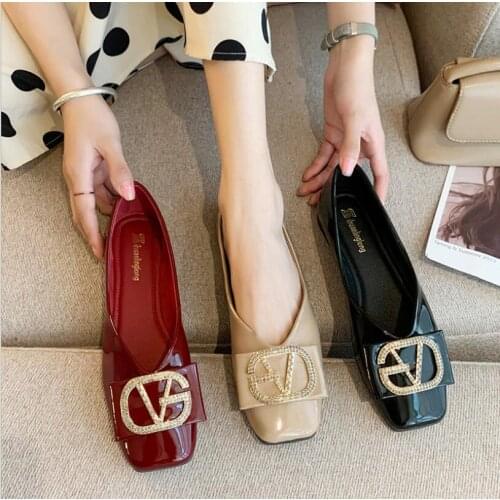 2020 autumn new flat shoes grandma shoes peas shoes widened plus size 44 womens shoes