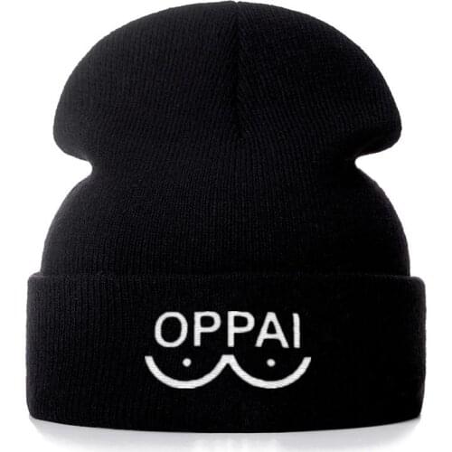 ONE PUNCH-MAN OPPAI Casual Beanies for Men Women Fashion Knitted Winter Hat Solid Color Hip-hop Skullies Hat Bonnet Unisex Cap