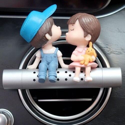 Lovely Couple Girl Boy Vent Perfume Clip Car Perfume Vent Air Conditioning Aromas Diffuser Car Home Decor Couple Gift