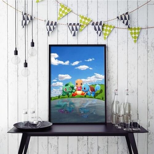 Pokemon Japanese Classic Anime Canvas Painting Game Poster Modern Wall Art Print Kid Room Dorm Home Decoration