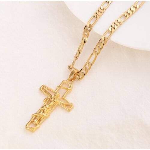 Simple Fashion Cross Chain Necklace For Women Men Luxury Ladies Gold Jewelry Pendant Necklaces Crucifix Christian Ornament Gifts