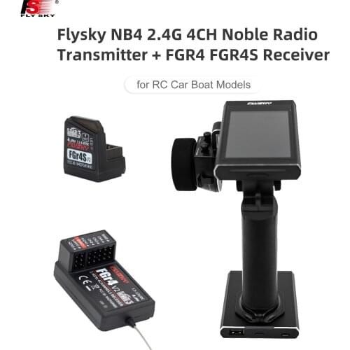 Flysky Noble NB4 2.4G 4CH Radio Transmitter Remote Controller with FGR4 FGR4S Receiver AFHDS 3 Protocol for RC Car Boat Models