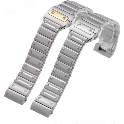 Stainless Steel Watch Band For CTE Santos Watch Bracelets Parts 23mm
