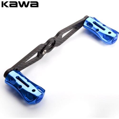 KAWA Fishing Reel Handle Carbon Fiber Handle With Alloy Knob Rocker Accessory Hole size 8X5/7x4mmm Suit for Abu Daiwa Shimano