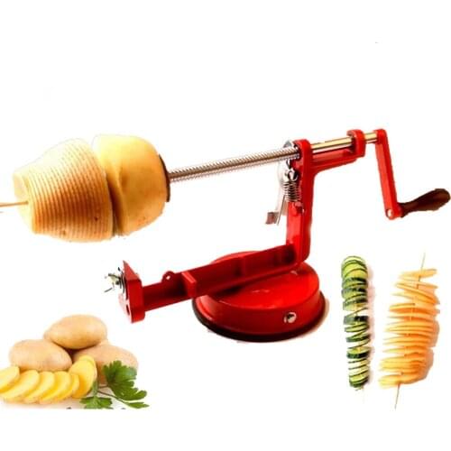 Stainless Steel Manual Potato Shredders Machine Tornado Potato Slicer