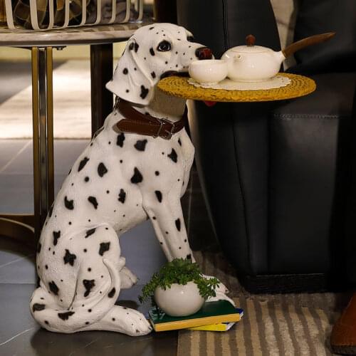 Nordic Home Decor Statue Speckle Dog Large Size Resin Figurine Statue Living Room Decoration Home Supplies Ornaments Statue Gift
