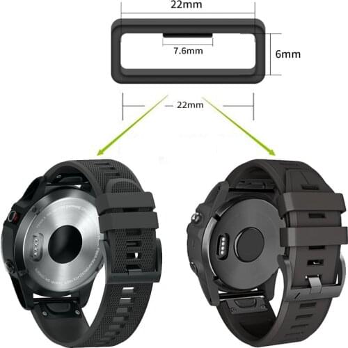 22mm Black Silicone strap Buckle Replacement Watch Strap Band Keeper Holder Retainer Loop watchband Accessories