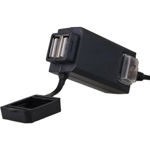 SOONHUA Dual USB QC3.0 Car Charger Rocker Switch 5V 3.1A Universal Auto Mobile Phone Chargers for Motorcycle Electric Car Boat