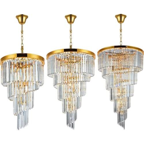 Modern Gold Chandelier Lighting LED Spiral Chandelier for Living Room Indoor Light Fixture Home Prism Cristal Dining Room Lamp