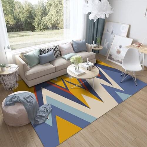 Modern Geometric Stripe Palor Floor Mat Tea Table Blanket Living room Beside Area Rugs Child Play Non-slip Carpet Hoom Decor