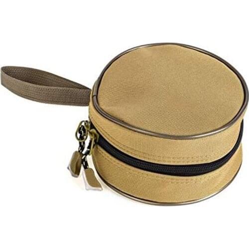 Fishing Accessories Storage Bag Canvas Round Fishing Reel Line Bait Fishing Gear Accessory Bag Single Camping Tool Kit