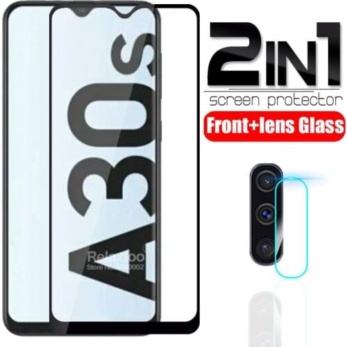 2 in 1 camera lens protective Glass For samsung Galaxy a30s Glass screen protector on samsun a30s a 30s a307F tempered Glas Film