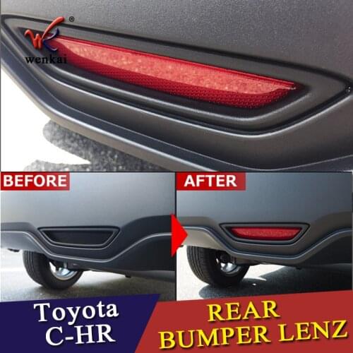 1PCS Red Plastic Rear Lenz Tail Stop Lamp Brake Light Trim Fit For Toyota C-HR/CHR 2016-2018