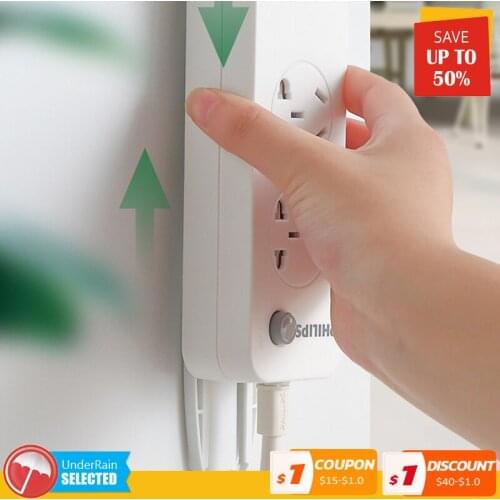 1pc Creative Wall Row Insert Holder Powerful Non-mark Sticker Power Strip Plug Bracket Paste Fixing Cable Organize Organizer