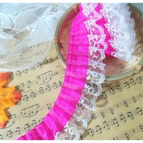 1Yard Latest Mesh Lace Fabric High Quality Lace Fabric Guipure 4.5cm Cotton Lace Trim Sewing Ribbon encajes dentelle LE45