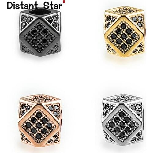 10*7mm 2020 Fashion High Quality Brass Cubic Zirconia Diy Beads Bracelet Jewelry Making Accessories Connector Finding Hole