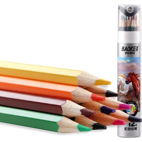 12 Boxes of PO1012 Water-soluble Colored Pencils 12 Color Pencils for Adult Painting Students Hand-painted Painting Color Lead