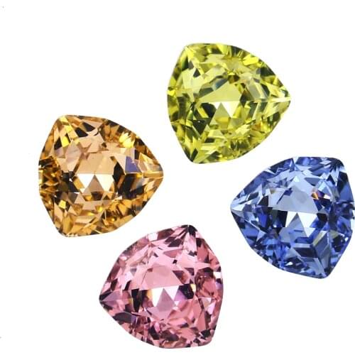 12mm Fat triangle-shape crystal glass pointback strass rhinestones nail art decorations rhinestone applique for clothes garment