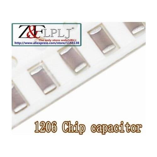 1206 Size OG/NPO chip ceramic capacitor:1.8pF 50V /2pF/2.2pF/4.7pF/5.6PF /6.8PF/ 7PF/8.2PF 50V/12pF/30PF/51pF 100V/82PF /100PCS