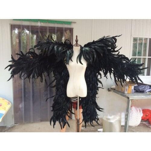 130cm Tall Blac show Angel feather wings model catwalk shows wings party performance shows props cosplay photography props
