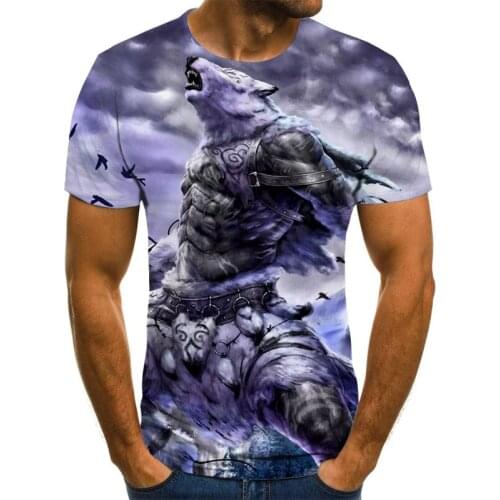 2021 new beast T-shirt street wear tiger 3D mens short-sleeved summer fashion shirt hip-hop round neck mens