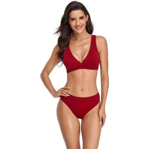 2021 new swimsuit women sexy European and American bikini women halterneck swimwear plus size swimming suit for women