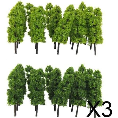 3xPagoda Trees Model Train Railroad Scenery 1/150 20pcs Dark and Light Green
