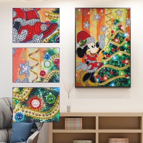 5D DIY Special Shaped Diamond Painting Christmas Mouse Cross Stitch Mosaic Kits Cross Stitch Painting Room Decorations For Home