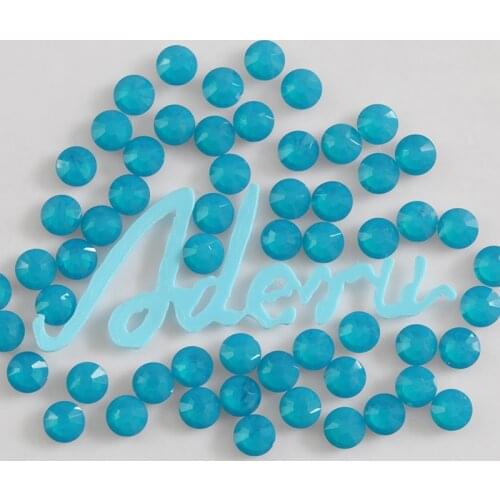 Aderu caribbean blue opal 726 super shiny lead free crystal hot fix rhinestone for nail ornament garment shoe scarf phone car