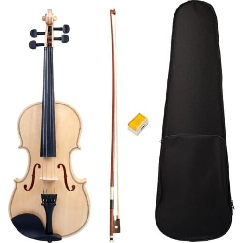 Acoustic Violin Adult Student Violin Full Size 4/4 Violin Smooth Polished Surface Violin Bow Box Set New