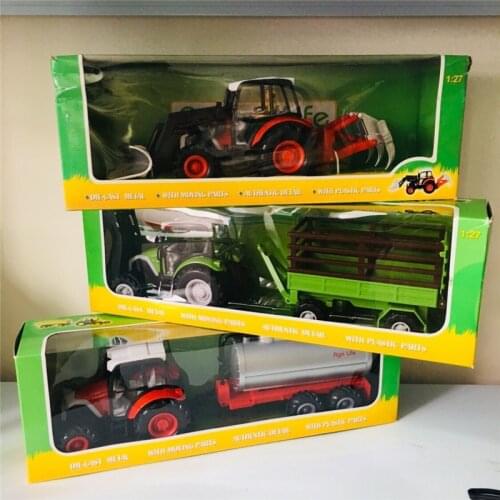 Alloy car farm tractor water truck Fence transport car model tillage machine childrens toys W78