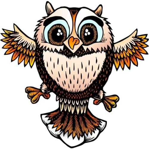 B0532# 13CM/17CM Self-Adhesive Decal Cute Little Owl Car Sticker Decors on Bumper Rear Window Laptop