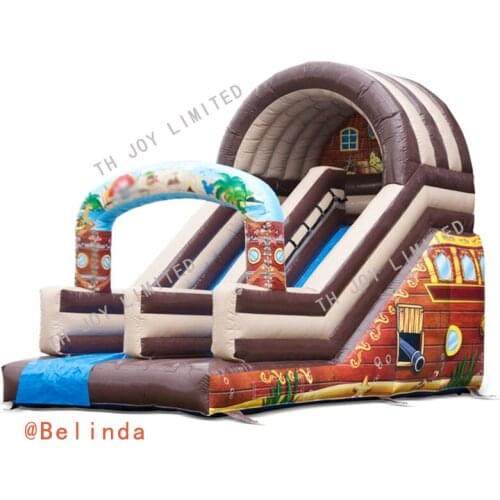 Free Sea Shipment 6x4x3.5mh Inflatable Slide With Pool For Kids Outdoor Inflatable Water Game For Yard